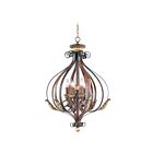 Livex Lighting 8557-63 Verona 6-lumières 360W Bronze Vérone appliqué à la main avec des accents de feuilles d'or vieillies Lustre