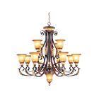 Livex Lighting 8559-63 Verona 13-lumières 727W Bronze Vérone appliqué à la main avec des accents de feuilles d'or vieillies Lustre