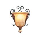 Livex Lighting Villa 8560-63 60W 1-Lumière Bronze de Vérone appliqué à la main avec des accents de feuilles d'or vieillies Applique Murale