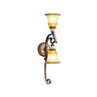 Livex Lighting Villa 8572-63 200W 2-Lumières Bronze de Vérone appliqué à la main avec des accents de feuilles d'or vieillies Applique Murale
