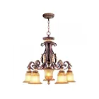 Livex Lighting 8575-63 Verona 6-lumières 307W Bronze Vérone appliqué à la main avec des accents de feuilles d'or vieillies Lustre