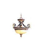 Livex Lighting 8577-63 Verona 2-Lumières 120W Bronze Vérona appliqué à la main avec des accents de feuille d'or vieillie Cabriolet Plafonnier semi-encastré ou Suspendu