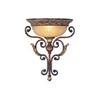 Livex Lighting Villa 8580-63 100W 1-Lumière Bronze de Vérone appliqué à la main avec des accents de feuilles d'or vieillies Applique Murale