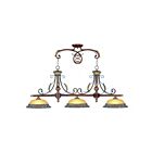 Livex Lighting 8584-63 Verona 3-lumières 300W Bronze Vérone appliqué à la main avec des accents de feuilles d'or vieillies Lustre
