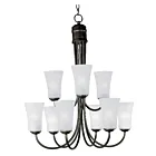 Maxim Lighting 10046FTOI Logan 9-Lumières 540W Bronze frotté à l'huile Incandescence Lustre