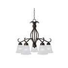 Maxim Lighting 10124FTOI Basix 5-Lumières 300W Bronze frotté à l'huile Incandescence Lustre