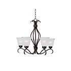 Maxim Lighting 10125FTOI Basix 5-Lumières 300W Bronze frotté à l'huile Incandescence Lustre
