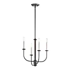 Maxim Lighting 10324BKSN Wesley 4-Lumières 240W Noir/Nickel satiné Incandescence Lustre