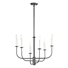 Maxim Lighting 10326BKSN Wesley 6-Lumières 360W Noir/Nickel satiné Incandescence Lustre