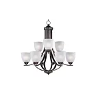 Maxim Lighting 11226FTOI Axis 9-Lumières 540W Bronze frotté à l'huile Incandescence Lustre