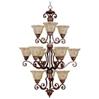 Maxim Lighting 11238SAOI Symphony 12-Lumières 720W Bronze huilé Incandescence Lustre