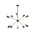Maxim Lighting 11268BKSBR Lovell 10-Lumières 600W Noir/Laiton satiné Suspendu