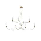 Maxim Lighting 11378WWTGL Charlton 8-Lumières 480W Blanc patiné/Feuilles d'or Incandescence Lustre
