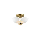 Maxim Lighting 11390WTSBR Poppy 1-lumière 4W Blanc/Or Plafonnier encastré