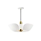 Maxim Lighting 11392WTSBR Poppy 1-Lumière 4W Blanc/Laiton satiné Suspendu