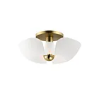 Maxim Lighting 11399WTSBR Poppy 1-lumière 4W Blanc/Or Plafonnier encastré