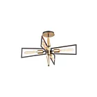 Maxim Lighting 11650BKSBR Wings 4-lumières 60W Noir/Laiton satiné Plafonnier encastré
