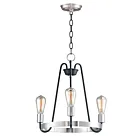 Maxim Lighting 11733BKSN Haven 3-Lumières 180W Noir/Nickel satiné Incandescence Lustre