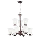 Maxim Lighting 12076FTOI Vital 9-Lumières 540W Bronze huilé Incandescence Lustre