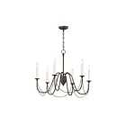 Maxim Lighting 12166CHB Plumette 6-Lumières 360W Châtaigne Bronze Incandescence Lustre