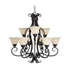 Maxim Lighting 12207FIOI Manor 9-Lumières 540W Bronze frotté à l'huile Incandescence Lustre