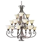 Maxim Lighting 12209FIOI Manor 15-Lumières 900W Bronze frotté à l'huile Incandescence Lustre