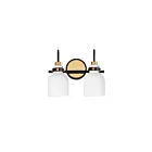 Maxim Lighting Milk 12332WTBKSBR 2-lumières 60W Laiton satiné Vanité
