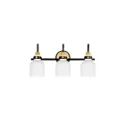 Maxim Lighting Milk 12333WTBKSBR 3-lumières 60W Laiton satiné Vanité