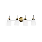 Maxim Lighting Milk 12334WTBKSBR 4-lumières 60W Laiton satiné Vanité