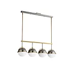 Maxim Lighting 12414SWSNSBR Duke 4-Lumières 240W Nickel satiné/laiton satiné Suspendu