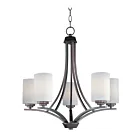 Maxim Lighting 20035SWOI Deven 5-Lumières 300W Bronze huilé Incandescence Lustre