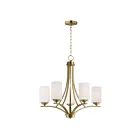 Maxim Lighting 20035SWSBR Deven 5-Lumières 300W Laiton satiné Incandescence Lustre