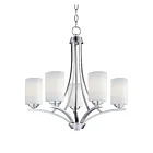 Maxim Lighting 20035SWSN Deven 5-Lumières 300W Nickel satiné Incandescence Lustre