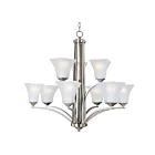 Maxim Lighting 20096FTSN Aurora 9-Lumières 540W Nickel satiné Incandescence Lustre