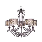 Maxim Lighting 21155WHUB Mondrian 5-Lumières 300W Bronze ambré Incandescence Lustre