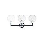 Maxim Lighting Vessel 21613CLBKAL 3-Lumières 180W Noir/Aluminium brossé Luminaire de vanité