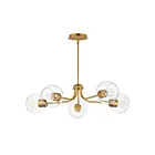 Maxim Lighting 21635CLNAB Knox 5-Lumières 300W Laiton vieilli naturel Incandescence Lustre