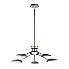 Maxim Lighting 21696BKSBR Scan 6-Lumières 39W Noir/Laiton satiné Suspendu