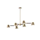 Maxim Lighting 25176DBZHR Carlo 6-Lumières 36W Bronze foncé, cuir, laiton Heritage LED Lustre