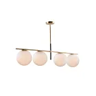 Maxim Lighting 26036SWSBRBK Vesper 4-Lumières 240W Laiton satiné/Noir Suspendu