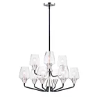 Maxim Lighting 26127CLBKSN Goblet 9-Lumières 540W Noir/Nickel satiné Incandescence Lustre