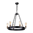 Maxim Lighting 26273BKNAB Noble 6-Lumières 360W Noir/Laiton vieilli naturel Incandescence Lustre