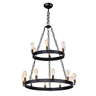 Maxim Lighting 26277BKNAB Noble 16-Lumières 960W Noir/Naturel Laiton vieilli Incandescence Lustre