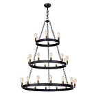 Maxim Lighting 26278BKNAB Noble 30-Lumières 1200W Noir/Naturel Laiton Vieilli Incandescence Lustre