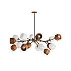 Maxim Lighting 28279DBZAB Akimbo 16-Lumières 112W Bronze foncé/laiton antique Suspendu