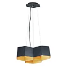 Maxim Lighting 30334BKGLD Honeycomb 3-Lumières 30W Noir/Or Suspendu