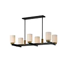 Maxim Lighting 32656SWBKAB Ruffles 6-Lumières 360W Noir/Laiton antique Suspendu