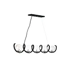 Maxim Lighting 35105CDBKPN Curlicue 5-Lumières 200W Noir/Nickel poli Suspendu