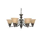 Chandelier Nuvo Lighting 60-1274 6-Lumières Série Empire Bois d'Acajou