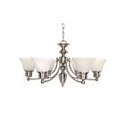 Chandelier Nuvo Lighting 60-356 6-Lumières Série Empire Nickel Brossé